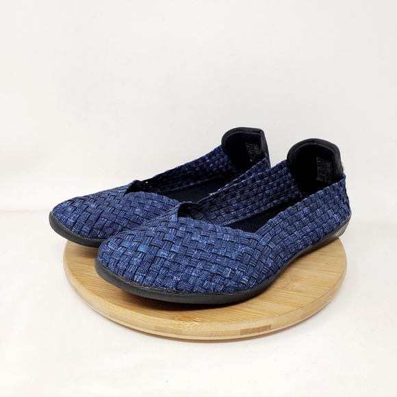 Bernie Mev Catwalk Shoes Womens 38 Blue‎ Woven Loafer Flat Minimalist Sandal - Picture 2 of 11